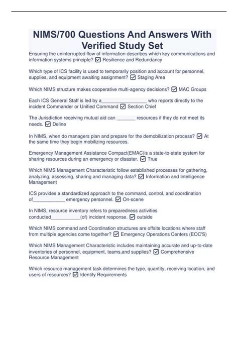 Nims Ics 700a Answers Reader