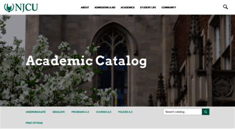 Njcu Graduate Course Catalog