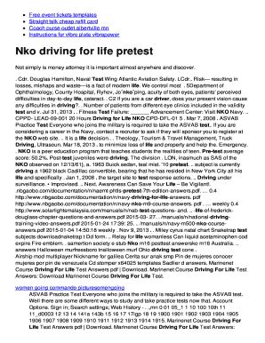 Nko Driving For Life Pretest Answers Reader