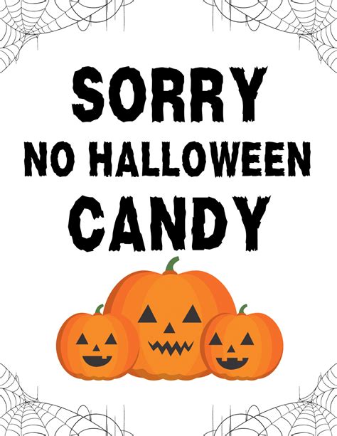 No Candy Sign Printable