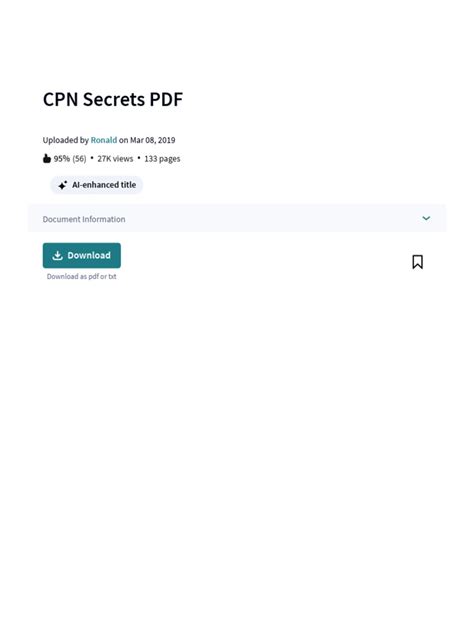 No One Has This: Cpn Secrets PDF Doc