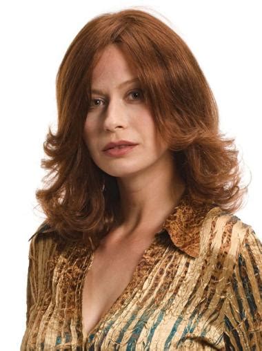 No-fuss Auburn Curly Shoulder Length Celebrity Wigs