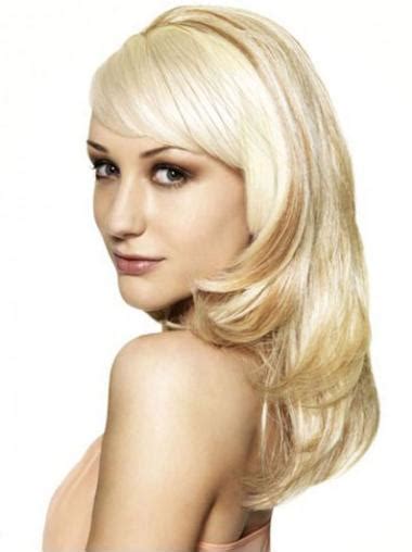 No-fuss Blonde Wavy Long Human Hair Wigs & Half Wigs