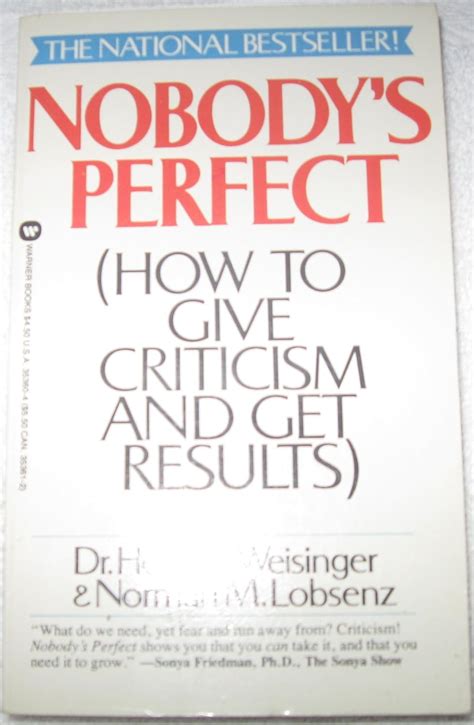 Nobody s Perfect How to Give Criticism and Get Results Doc