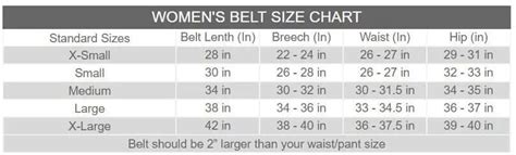 Nocona Belt Size Chart