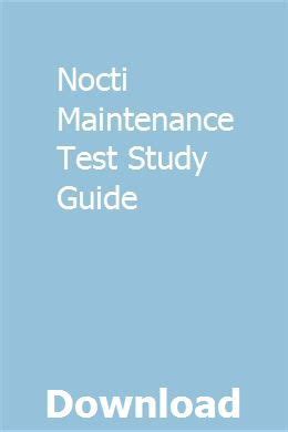 Nocti Industrial Maintenance Test Study Guide Ebook Doc