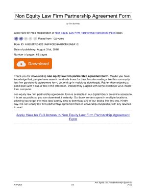 Non Equity Law Firm Partnership Agreement Form Ebook PDF