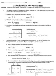 Non Mendelian Monohybrid Cross And Answer Key Kindle Editon