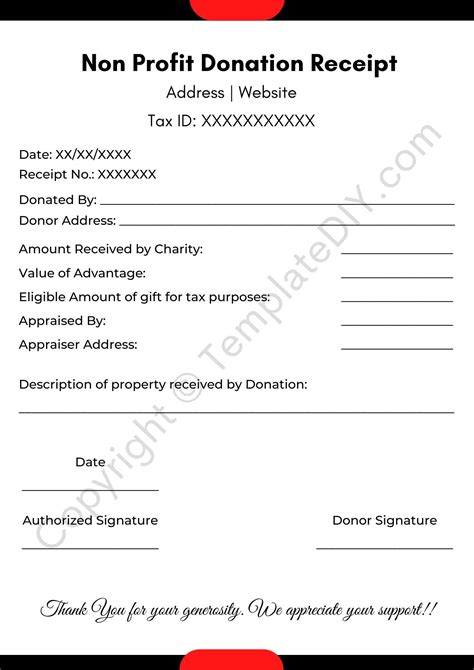 Non Profit Donation Receipt Template