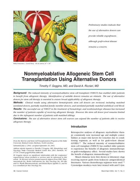 Non-Myeloablative Allogeneic Transplantation Reader