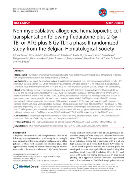 Non-Myeloablative Allogeneic Transplantation Reader