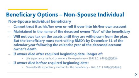 Non-spouse beneficiary: