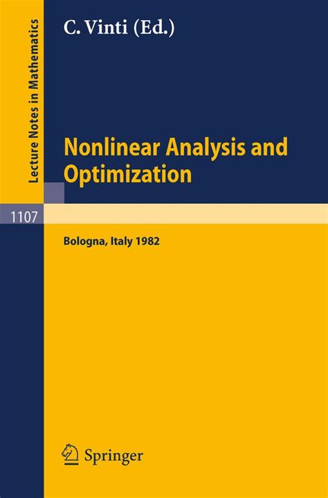 Nonlinear Analysis and Optimization Proceedings of the International Conference held in Bologna PDF