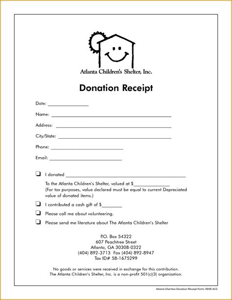 Nonprofit Donation Receipt Template