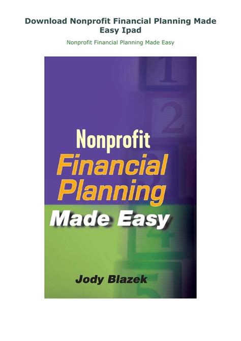 Nonprofit Financial Planning Made Easy Epub