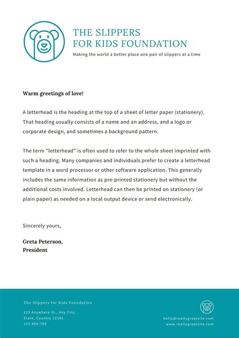 Nonprofit Letterhead Template
