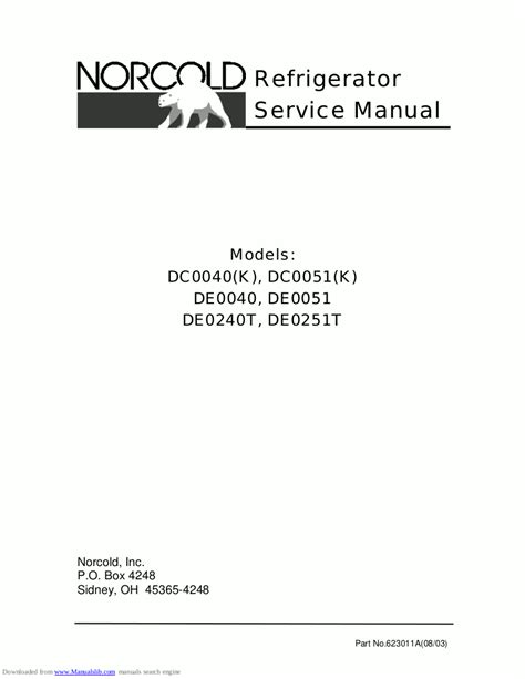 Norcold Refrigerator Troubleshooting Ebook Reader