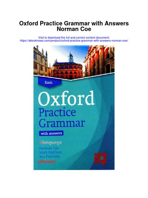 Norman Coe Oxford Practice Grammar With Answers Epub