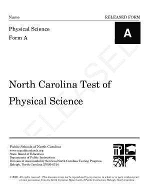North Carolina Test Of Physical Science Answers Doc