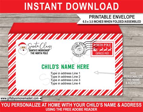 North Pole Envelope Printable
