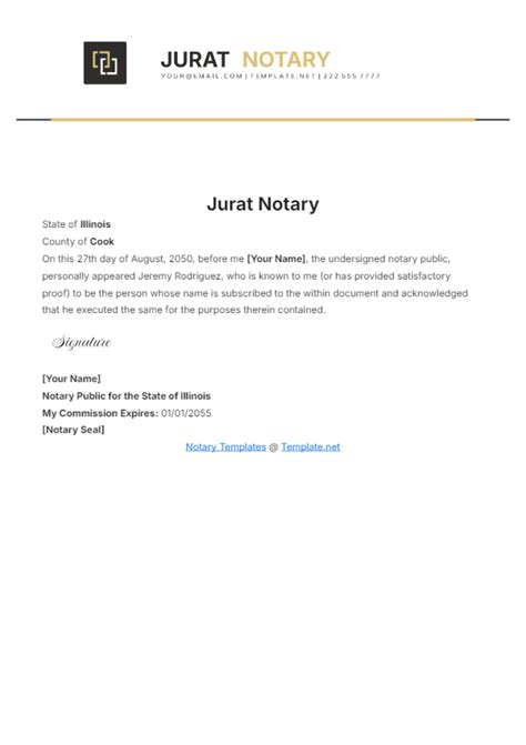 Notary Jurat Template