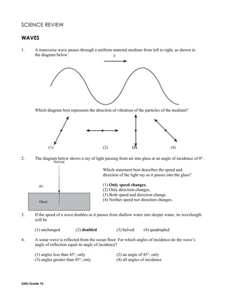 Note Taking Answers Nature Of Waves Doc