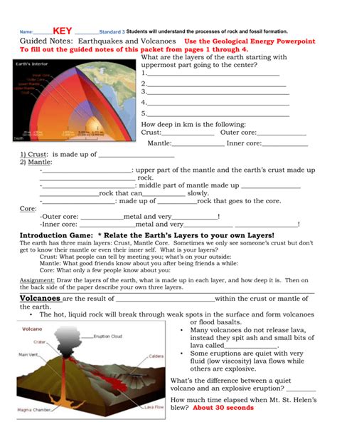 Note Taking Earthquakes And Volcanoes Answer Key Reader