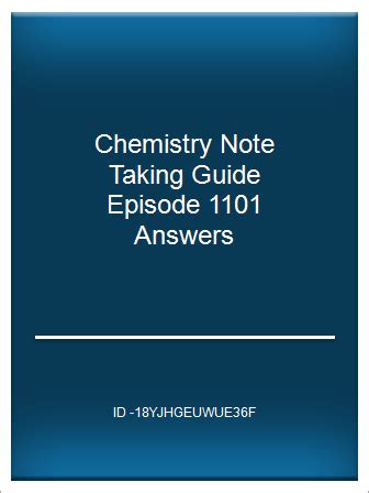 Note Taking Guide Chemistry Episode 1101 Answers Doc