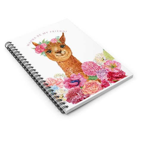 Notebook and Journal Large Format 85x11 22x28cm College Ruled Pink and Blue Llama and Alpaca Pattern Notebook Journal Agenda and Diary PDF