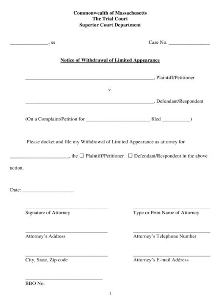 Notice Of Appearance Template