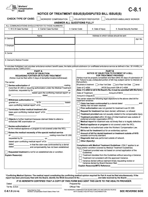 Notice Of Treatment Issuesdisputed Bill Issuesanswer PDF