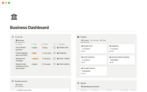 Notion Business Dashboard Template