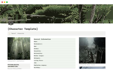 Notion Character Template