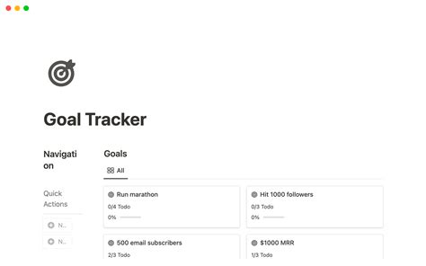 Notion Goal Tracker Template