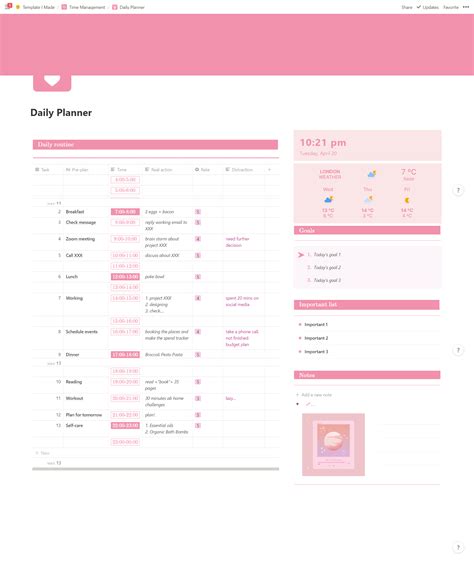 Notion Template Planning