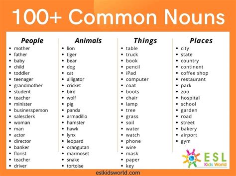 Nouns: