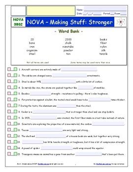 Nova Making Stuff Stronger Answer Key Reader