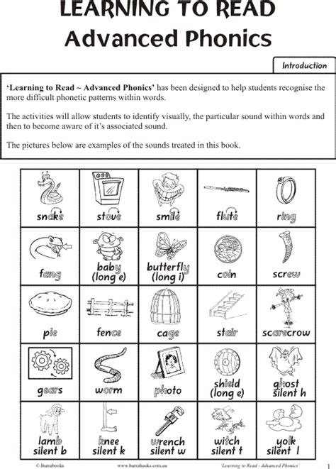 Novel Education Worksheets Learning to Read Advanced Phonics PDF