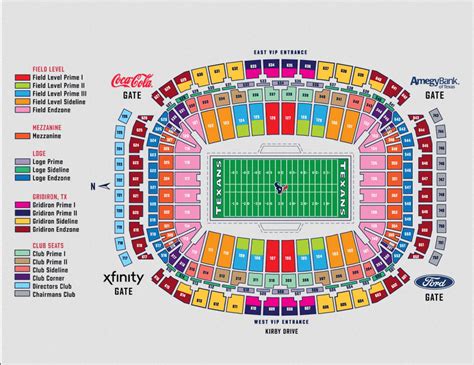 Nrg Stadium Houston Texas Seating Chart