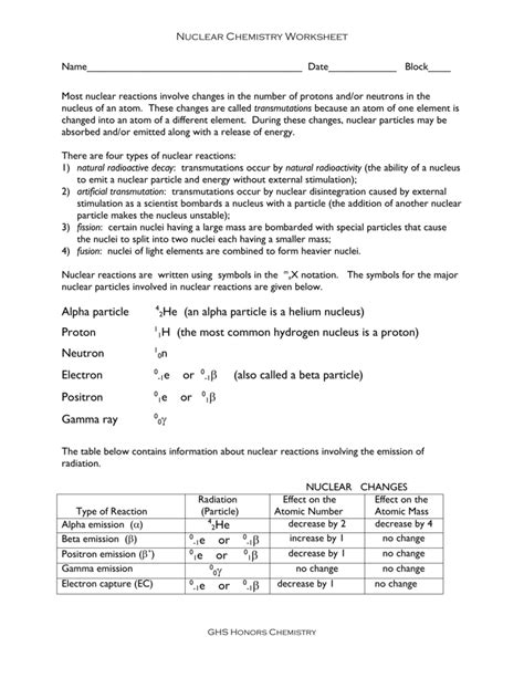 Nuclear Chemistry Answers PDF