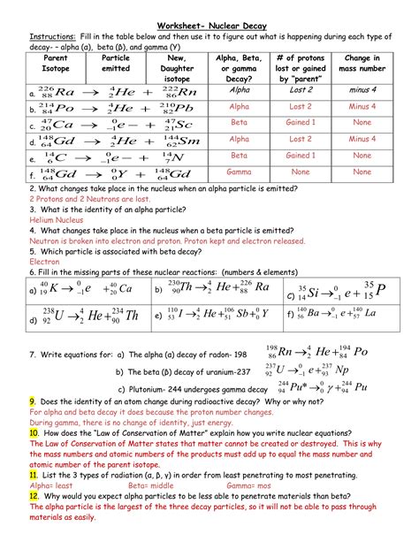 Nuclear Decay Answers Epub