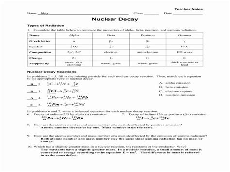 Nuclear Decay Radioactive 1 7 Answers Reader