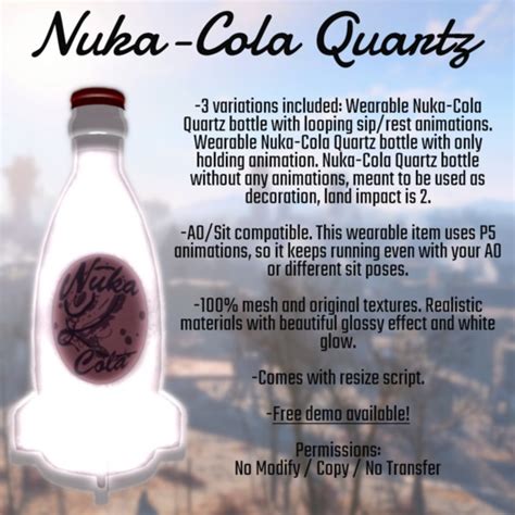 Nuka Cola Quartz: A Legendary Beverage