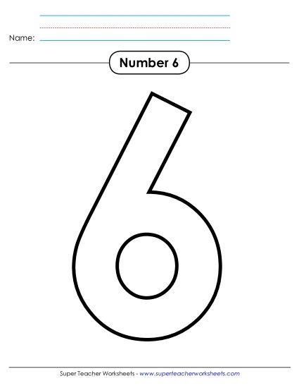 Number 6 Printable