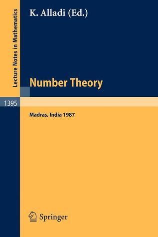 Number Theory, Madra, 1987 Proceedings of the International Ramanujan Centenary Conference, Held at Epub