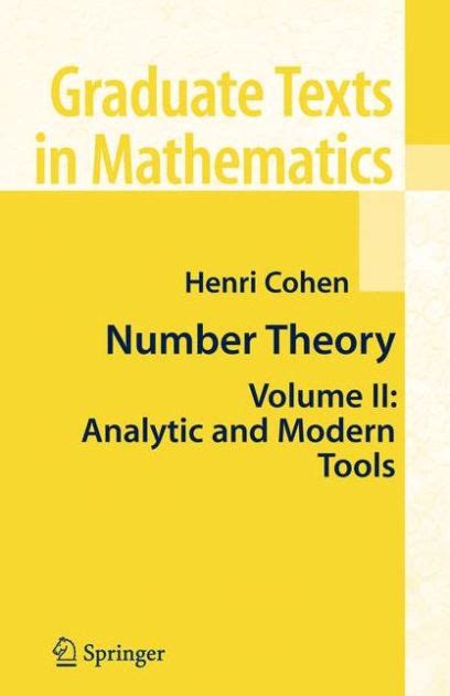 Number Theory Volume II : Analytic and Modern Tools PDF
