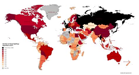 Number of reported ghost sightings: