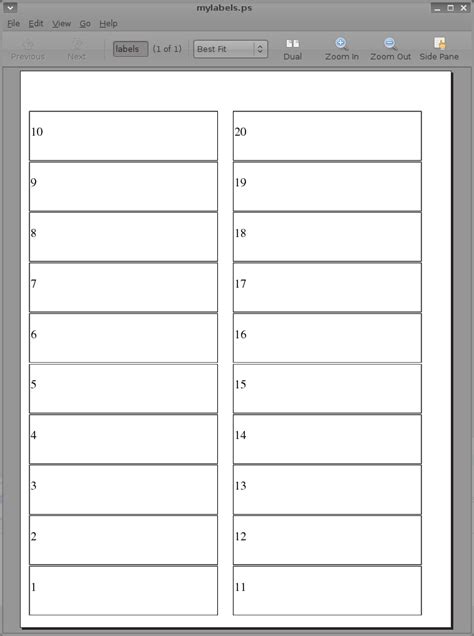 Numbered Lines Template