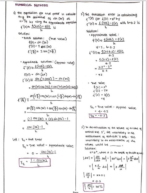 Numerical Analysis Answers PDF