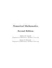 Numerical Mathematics 2nd Edition Epub